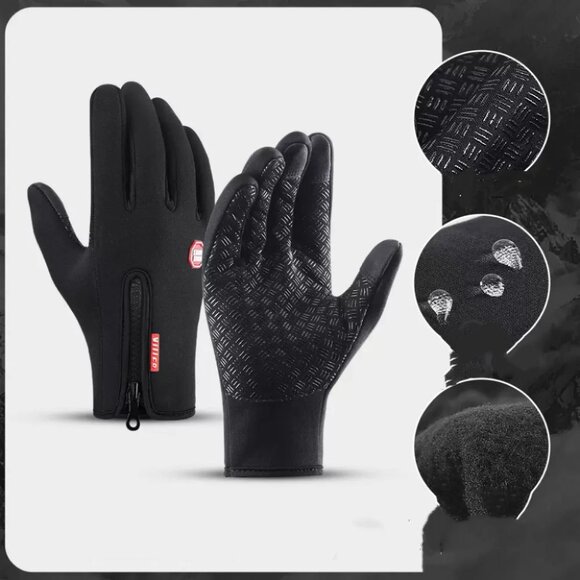 Winter Touchscreen Gloves Grey Windproof Warm Anti-Slip Cycling Outdoor Driving - Picture 2 of 13